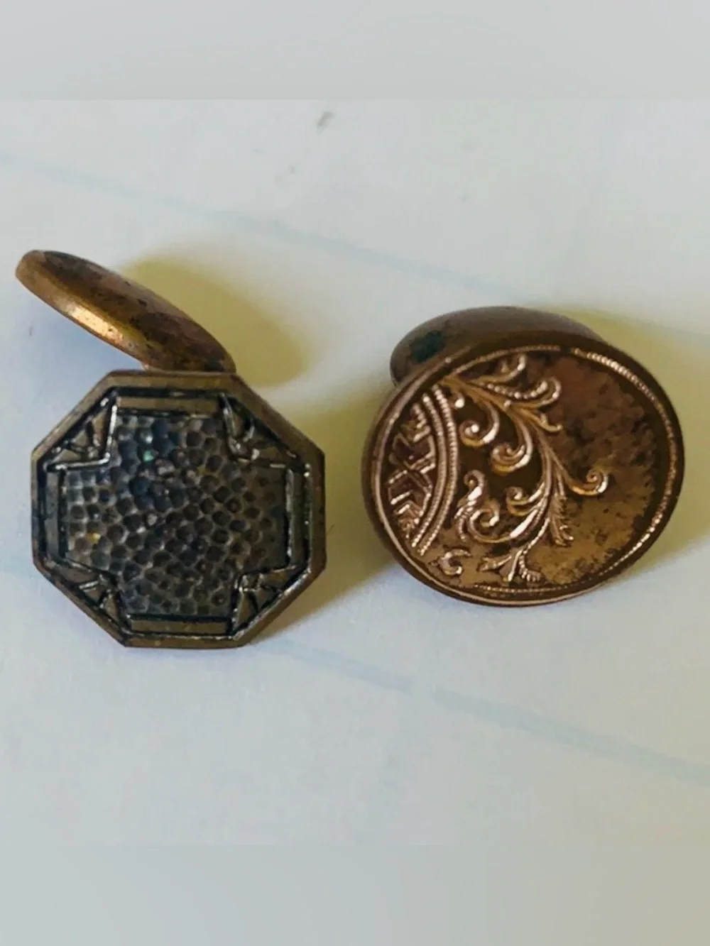 Lot of 8 Antique Collar Buttons Early 1900s Detachable Collar Studs 1908 Patent
